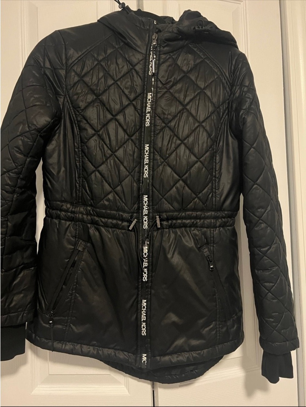 Michael Kors Black Quilted Hooded Puffer Jacket